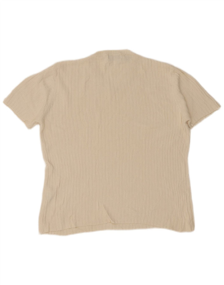 T-shirt męski Zara, duży, beżowy, bawełniany
