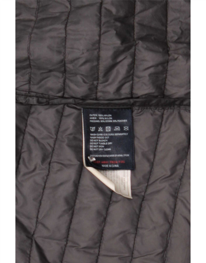 Damski ocieplany płaszcz z kapturem Puffa UK 8, mały, czarny nylon