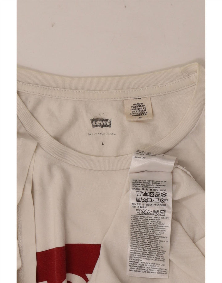 Męski T-shirt z grafiką Levi's, duży, biały, bawełniany