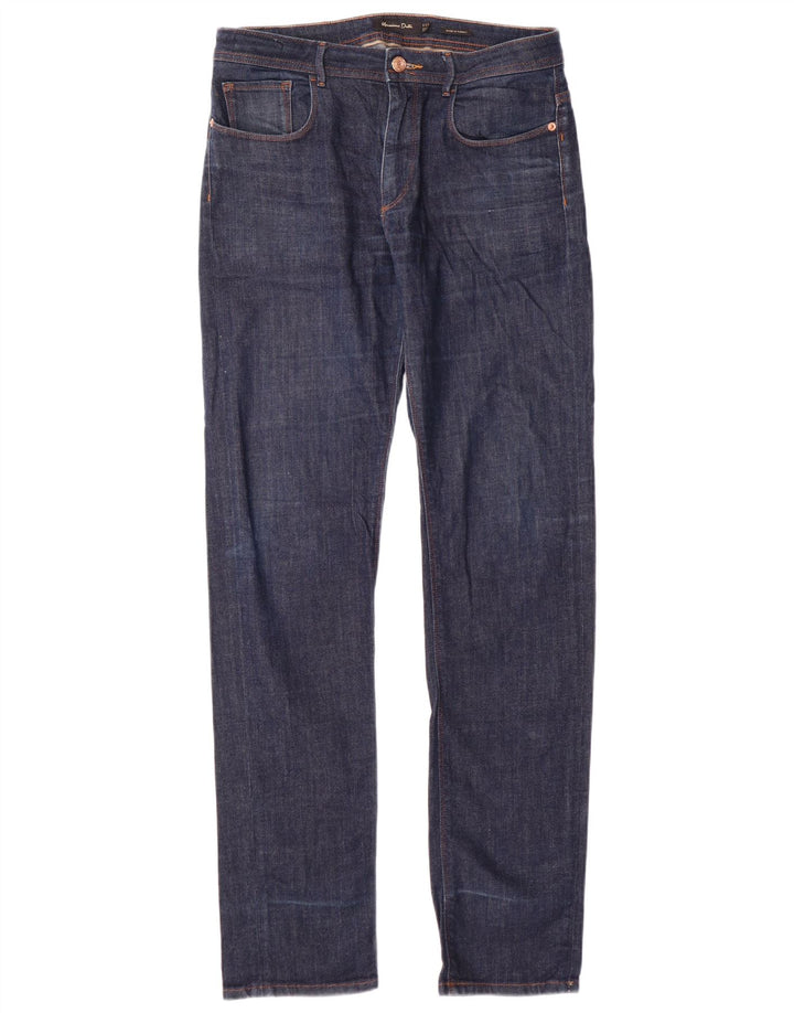 MASSIMO DUTTI Męskie jeansy slim EU 38 Small W30 L34 Granatowa bawełna