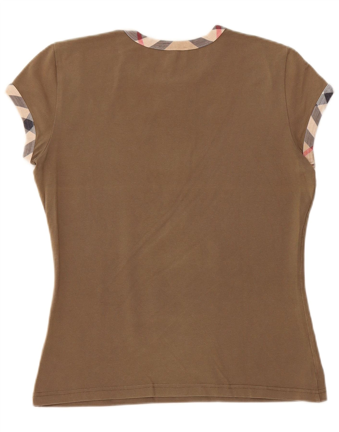 T-shirt damski BURBERRY Top UK 12, średnia bawełna khaki