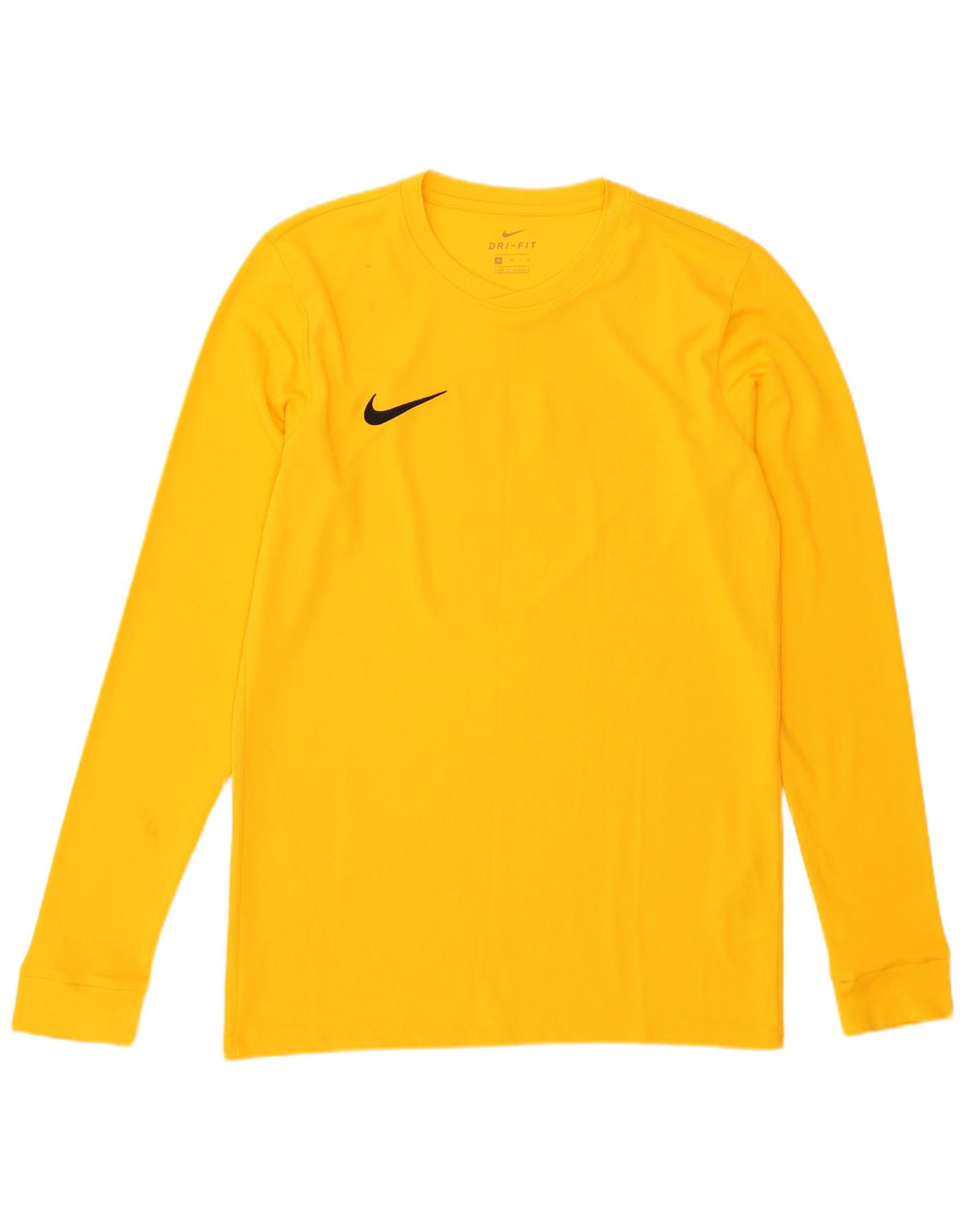 Męska koszulka Nike Dri Fit z grafiką, długim rękawem, średniożółta, poliester