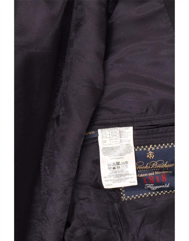 Męska marynarka zapinana na 2 guziki Brooks Brothers UK 40, duża granatowa wełna