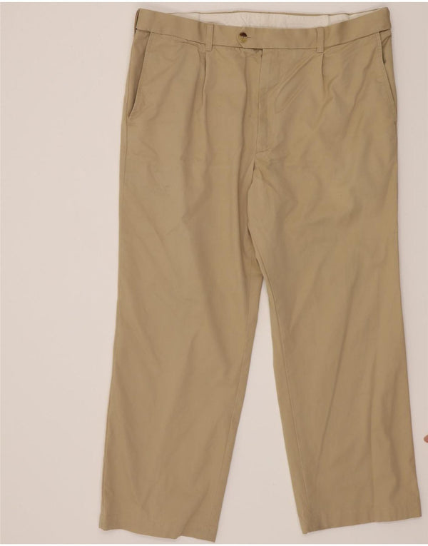 Marks & Spencer Męskie proste spodnie chino W40 L29 Beżowa bawełna