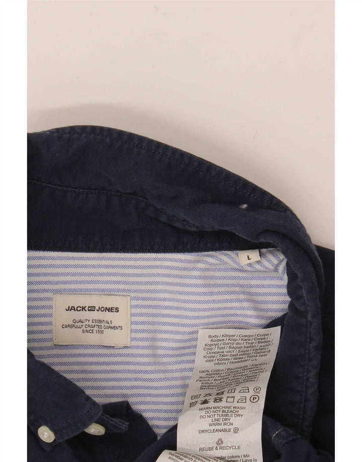 Koszula męska Jack & Jones, duża, granatowa, bawełniana