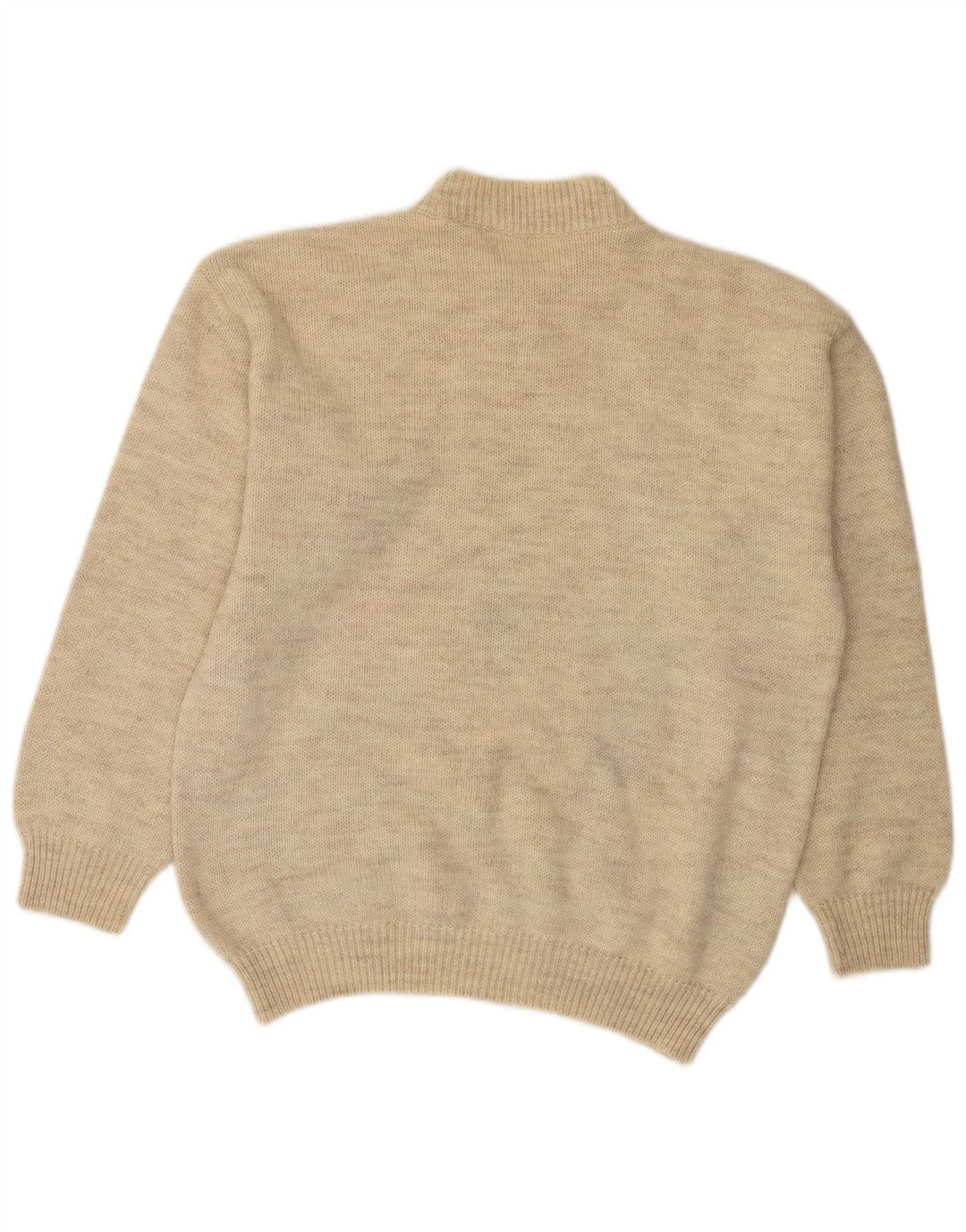 Męski sweter z okrągłym dekoltem w stylu vintage, średnio beżowy Argyle/Diament