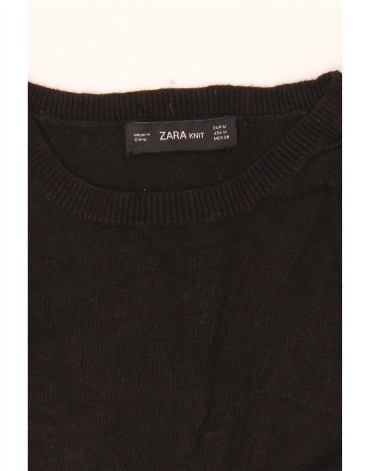 Sweter damski Zara z okrągłym dekoltem UK 12, średni czarny