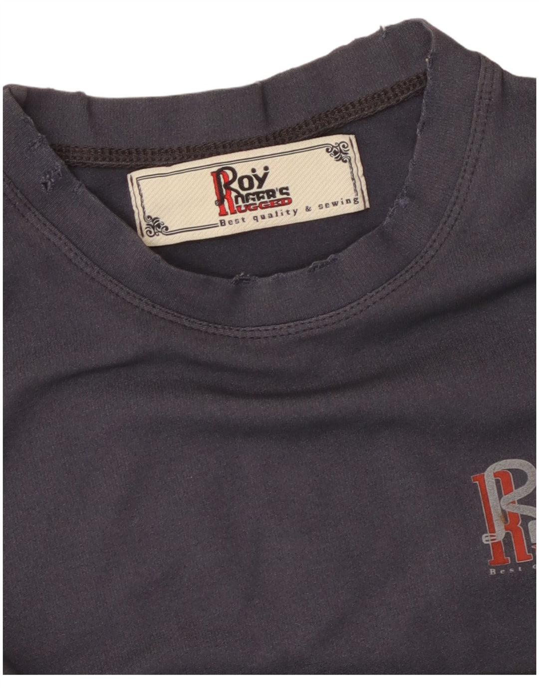ROY ROGERS Chłopięcy T-shirt z grafiką, 13-14 lat, duży, granatowy, bawełniany