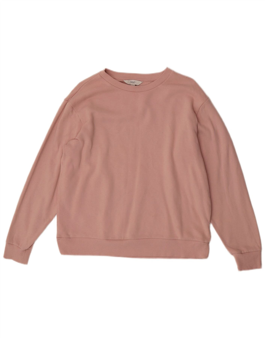 Marks & Spencer Damski sweter oversize UK 14, średni, różowy, bawełniany