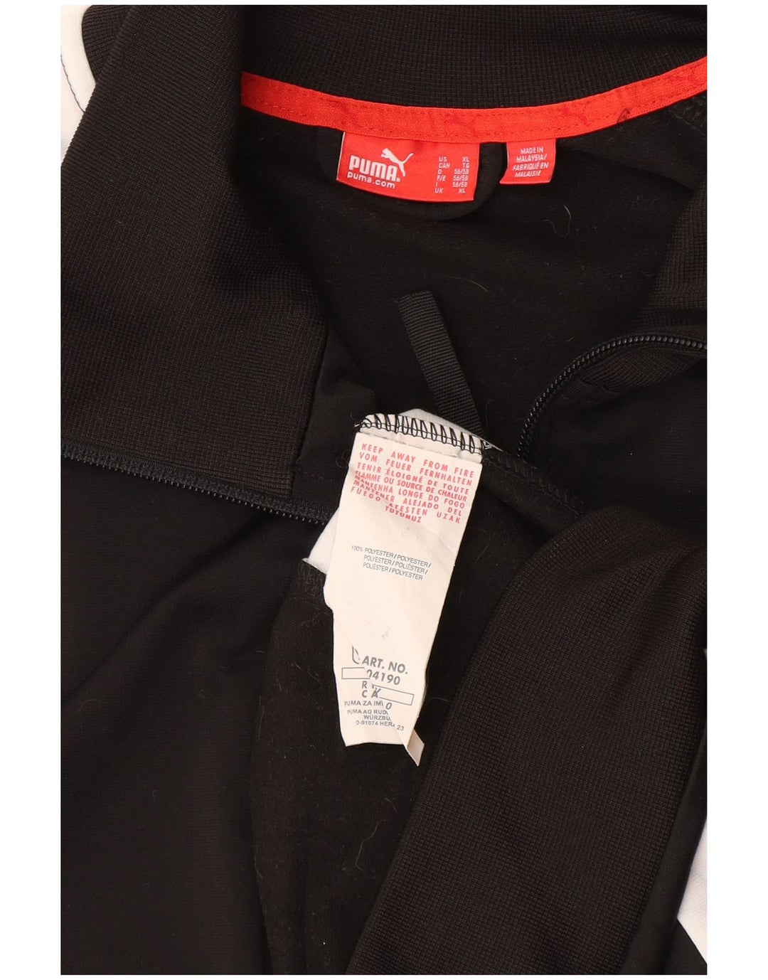 Męska kurtka dresowa PUMA z grafiką XL, czarny poliester z blokami kolorów