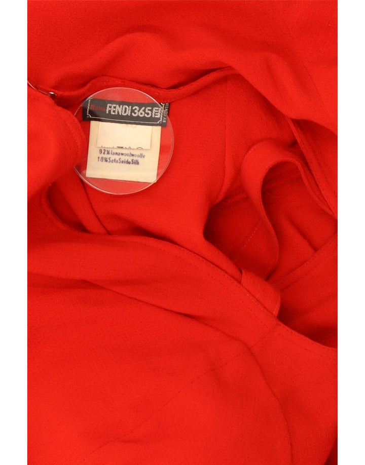 Fendi damska sukienka typu shift z długim rękawem UK 18 XL czerwona wełna