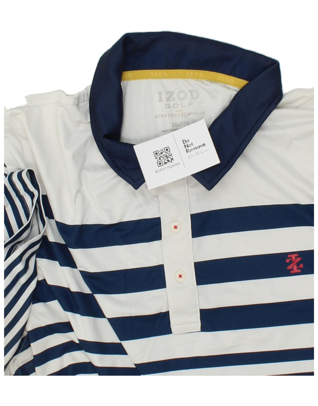 IZOD Mens Polo Shirt 2XL Blue Striped Polyester Vintage Izod and Second-Hand Izod from Messina Hembry 