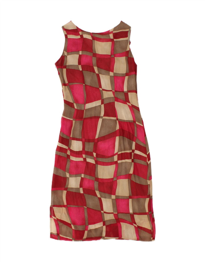 Damska sukienka podstawowa bez rękawów w stylu vintage IT 42 Średnio czerwona geometryczna