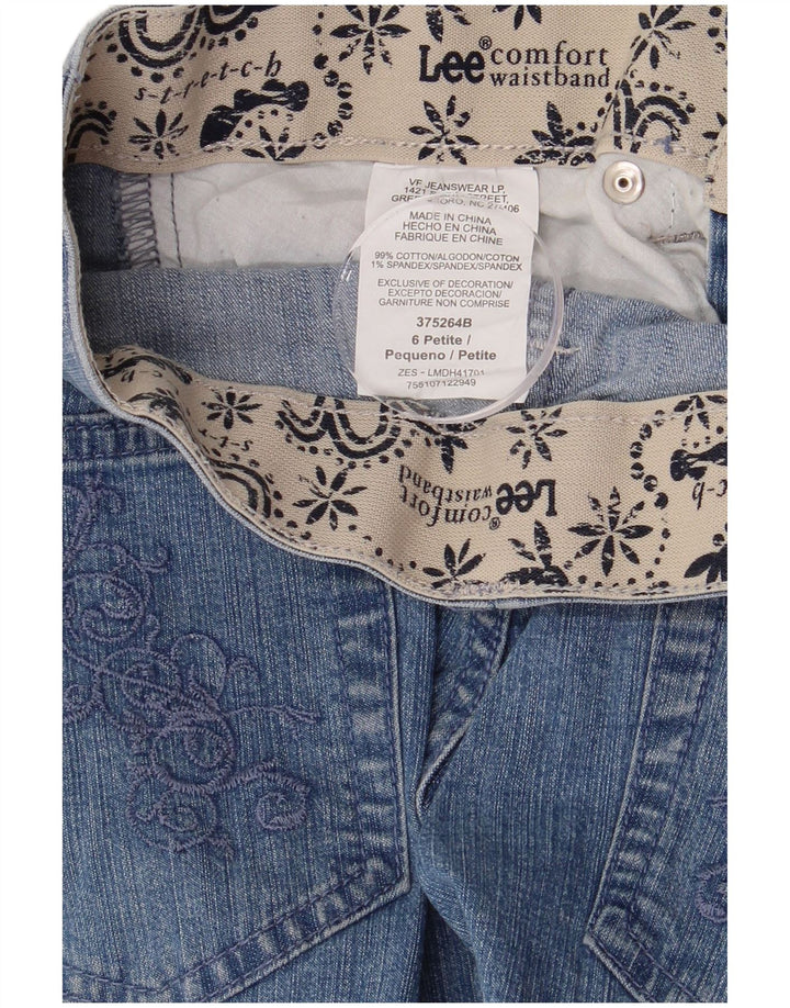 Damskie spodenki jeansowe LEE US 6 Medium W29, niebieska bawełna Paisley