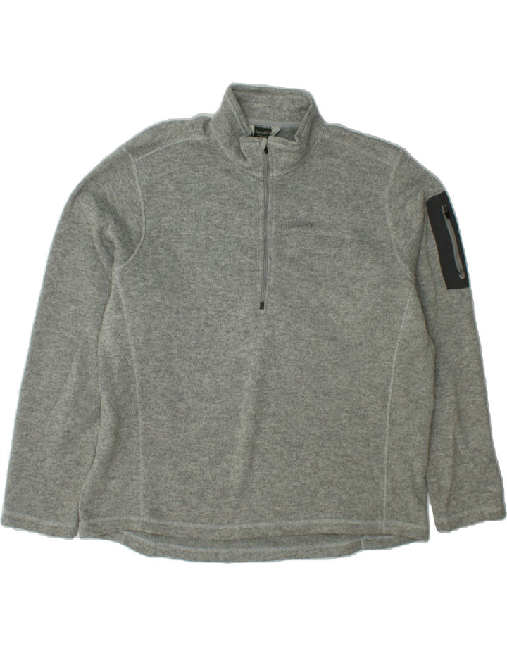 EDDIE BAUER Mens Zip Neck Sweatshirt Jumper 2XL Grey Polyester Vintage Eddie Bauer and Second-Hand Eddie Bauer from Messina Hembry 