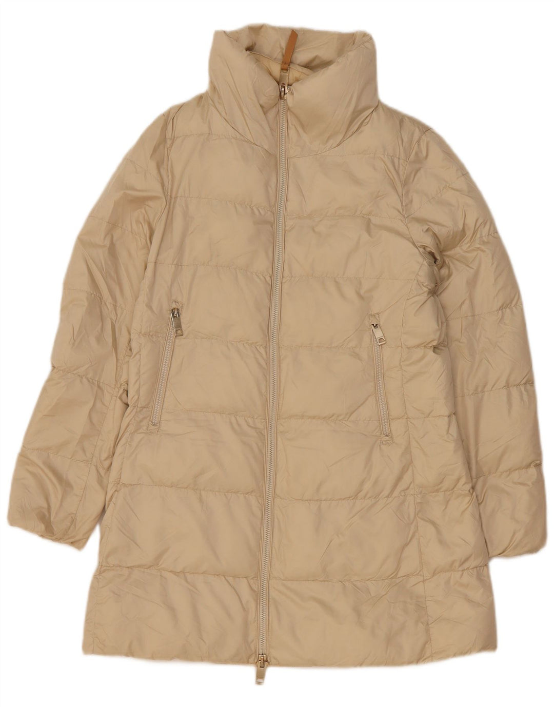 Damski płaszcz ocieplany Massimo Dutti UK 10, mały, złamany biały poliester