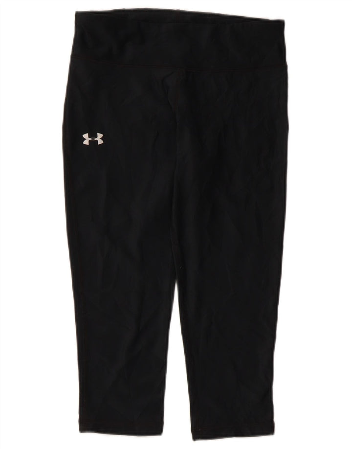 Damskie legginsy Capri UNDER ARMOUR Heat Gear UK 8, małe, czarne, poliestrowe
