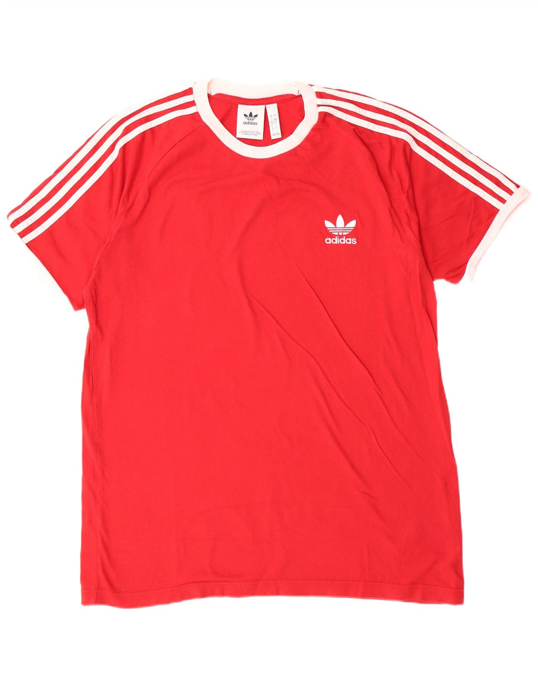Adidas Męski T-Shirt Duży Czerwony Bawełniany