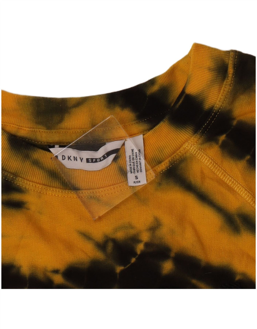 Damska bluza oversize Dkny z grafiką UK 10 Small Yellow Tie Dye
