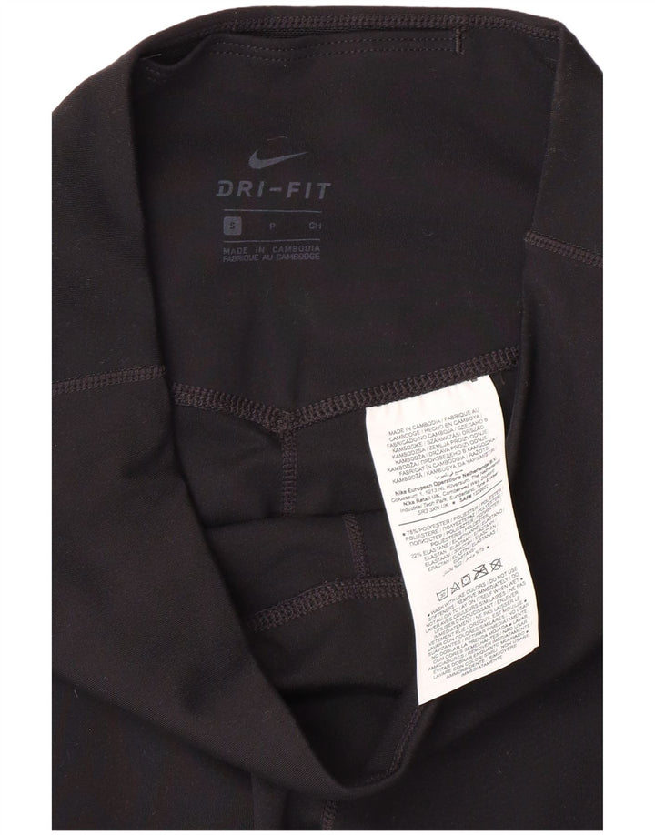 Damskie legginsy NIKE Dri Fit Capri UK 8, małe, czarne, poliestrowe