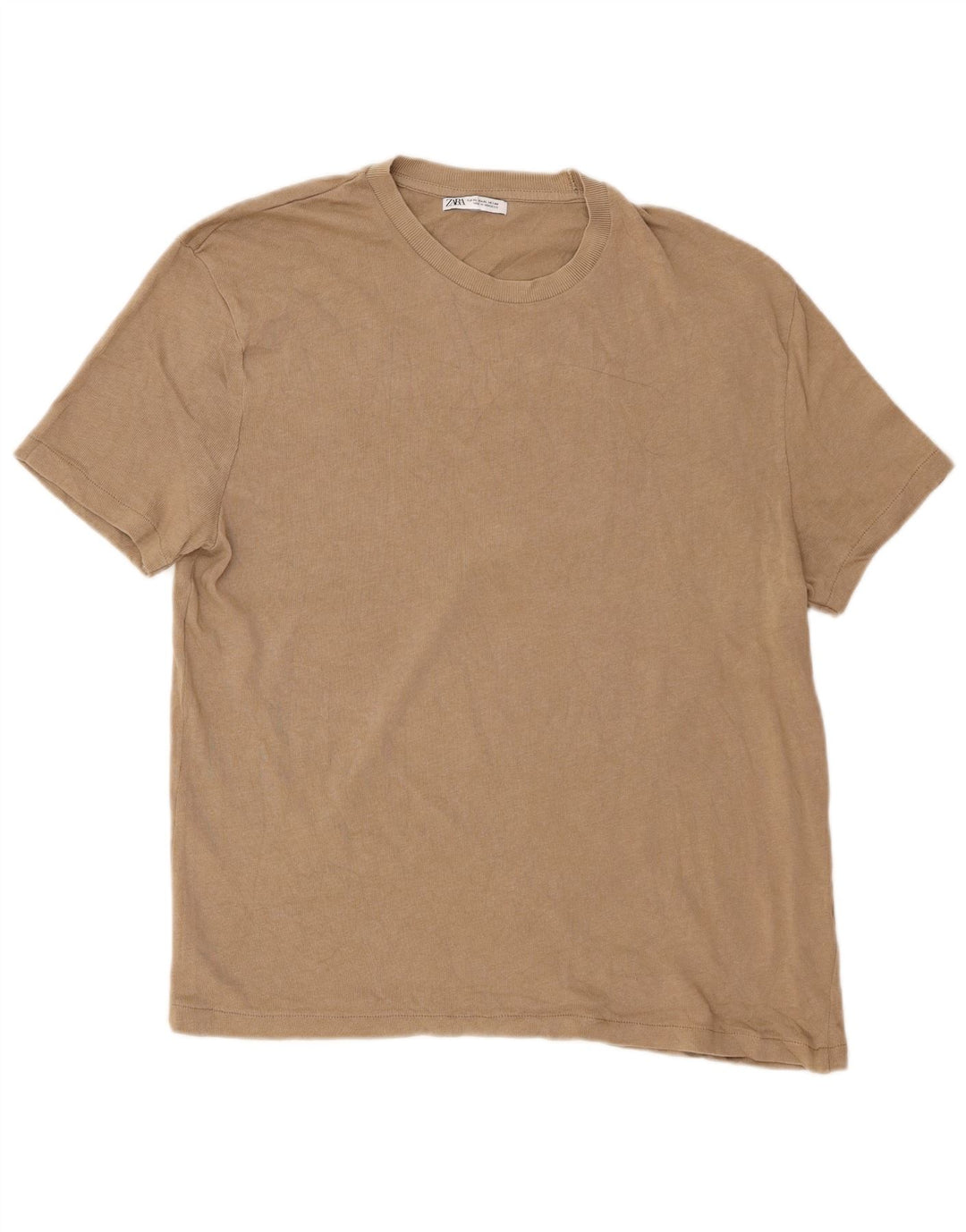 T-shirt męski Zara Top XL, beżowy, bawełniany