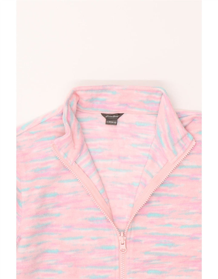 EDDIE BAUER Girls Fleece Jacket 10-11 Years Medium Pink Striped Polyester Vintage Eddie Bauer and Second-Hand Eddie Bauer from Messina Hembry 