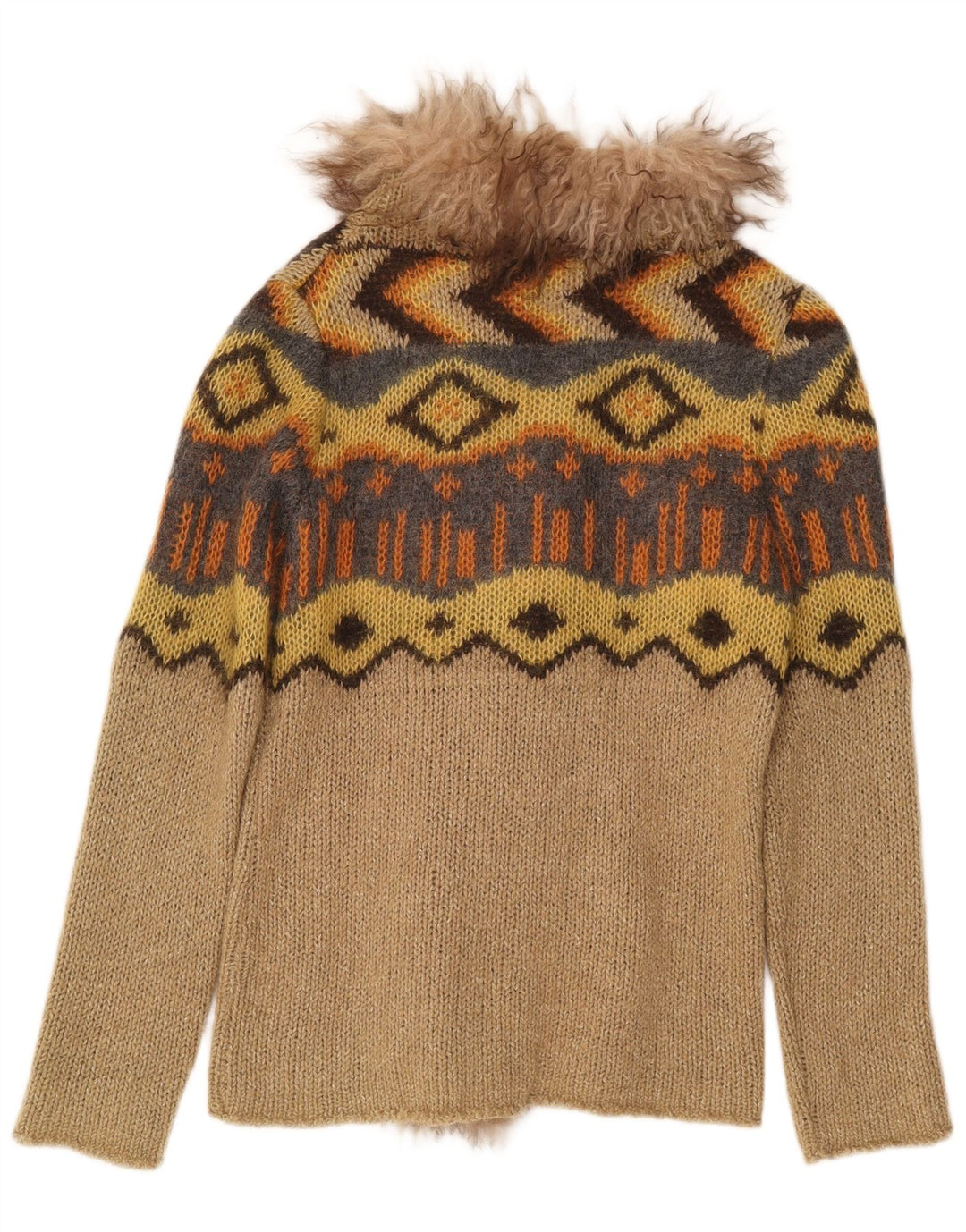 Czarny damski sweter rozpinany Penny Black UK 12 Medium Beige Geometric