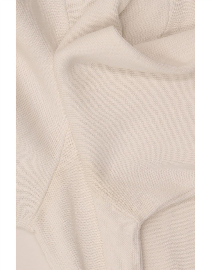 Męski sweter Zara z okrągłym dekoltem, duży, biały