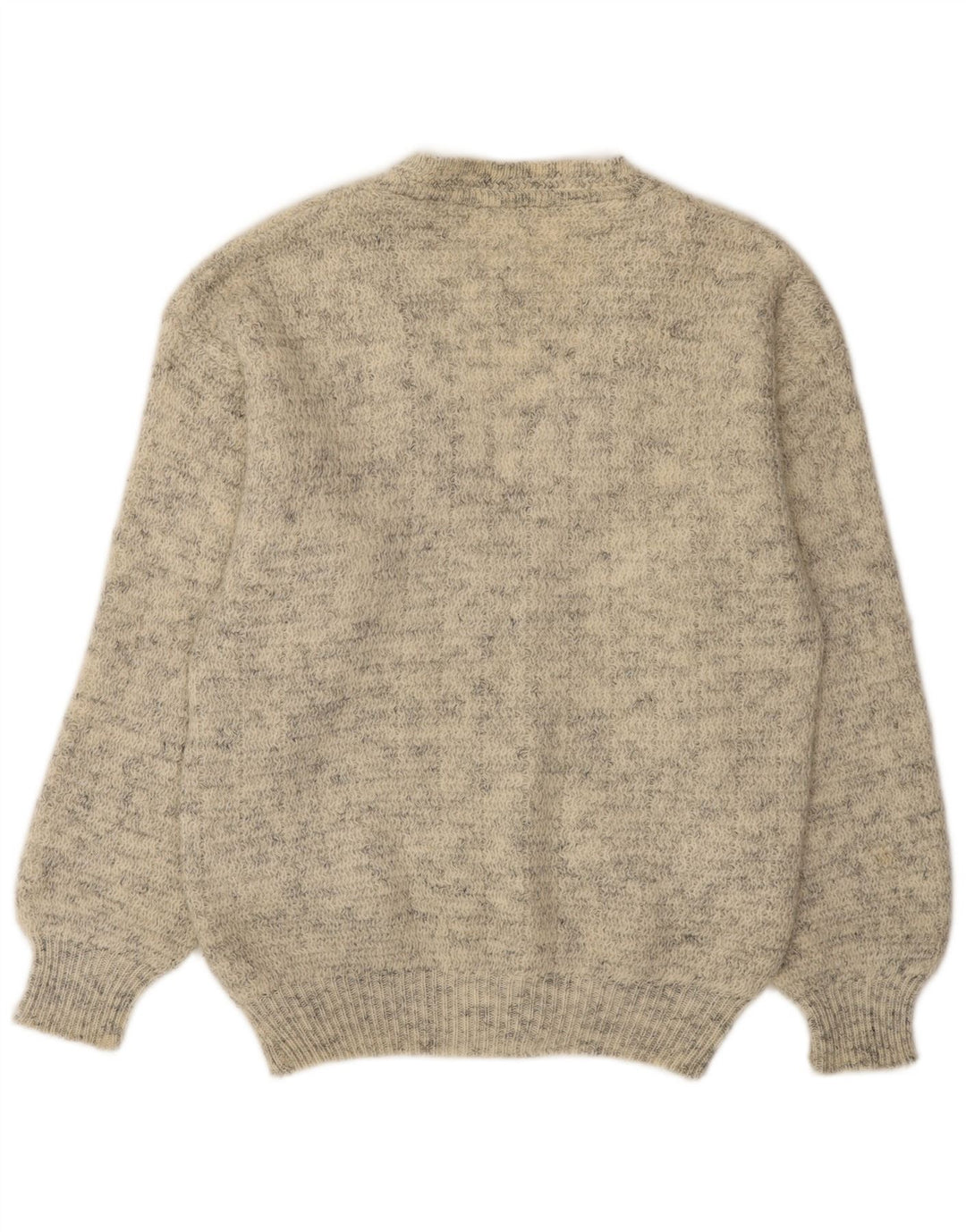 Cido Męski sweter rozpinany, duży, beżowy, nakrapiany akryl