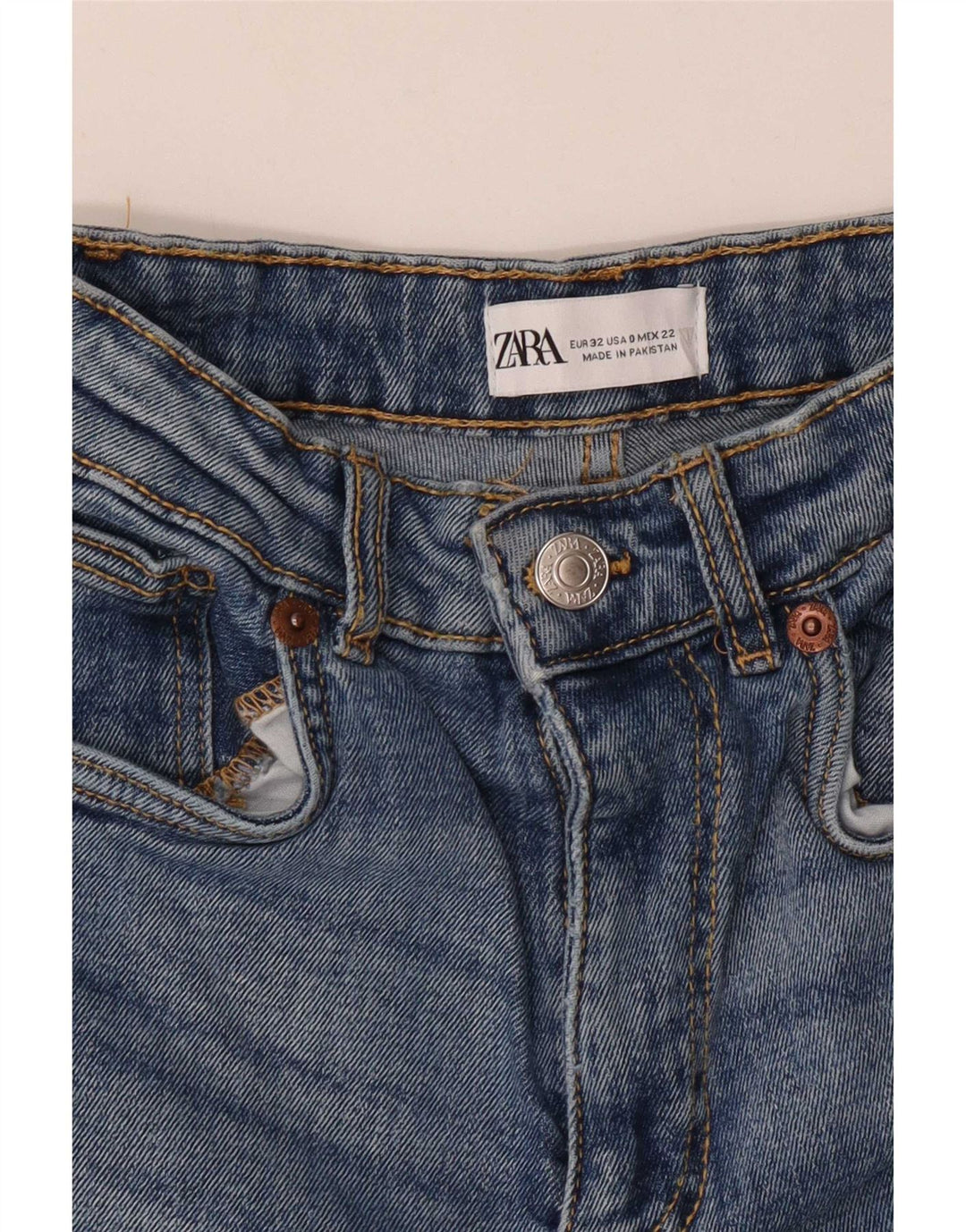 Damskie jeansy rozkloszowane Zara EU 32 2XS W22 L25 Niebieskie