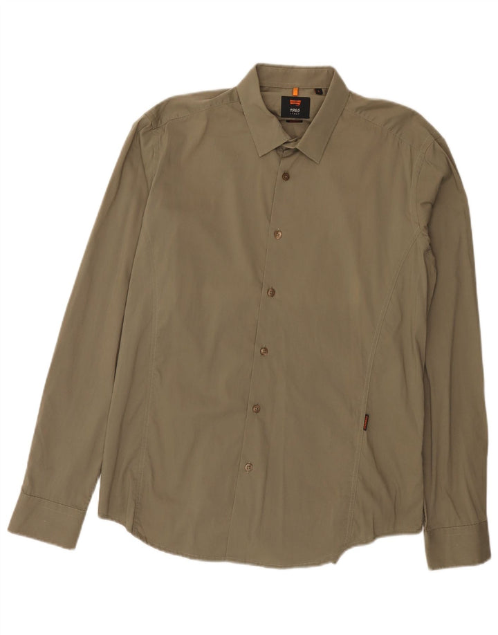 Koszula męska Carrera Slim Fit, duża, bawełniana khaki
