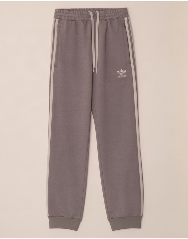 Męskie spodnie dresowe Adidas, małe, szare, poliestrowe