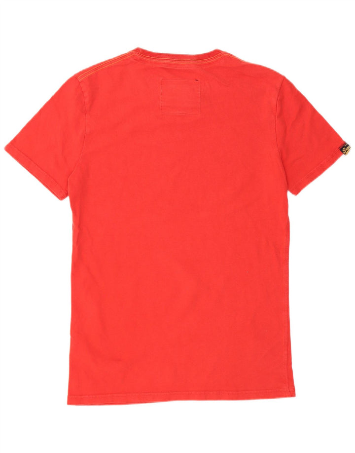 Męski T-shirt z grafiką Superdry, mały, czerwony, bawełniany