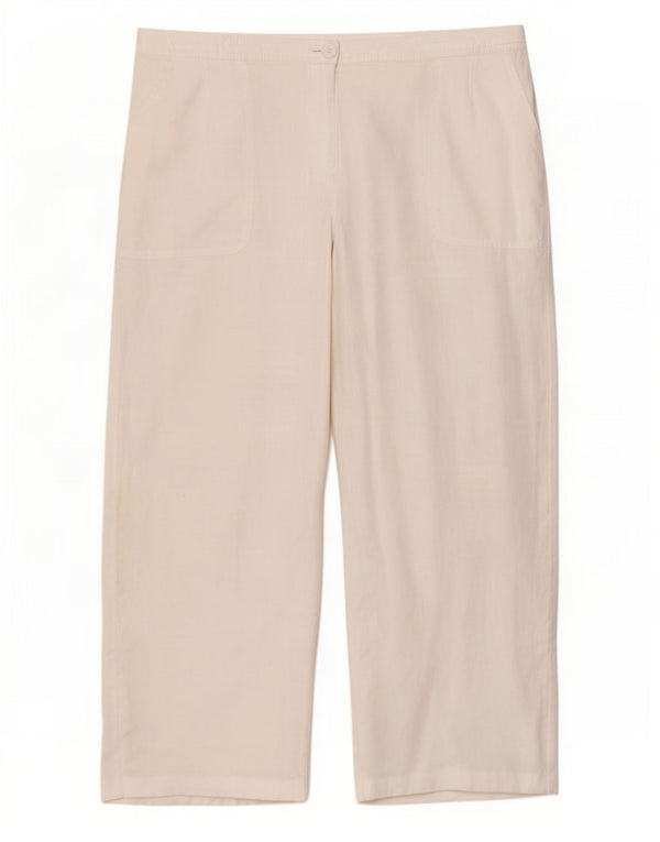 Spodnie Chino Marks & Spencer Damskie UK 18 XL W38 L27 Białe Lniane