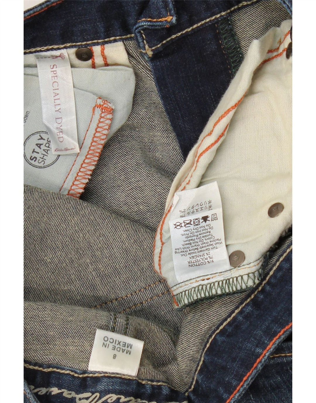 Jeansy damskie EDDIE BAUER Curvy Bootcut US 8 Medium W34 L32 Granatowe