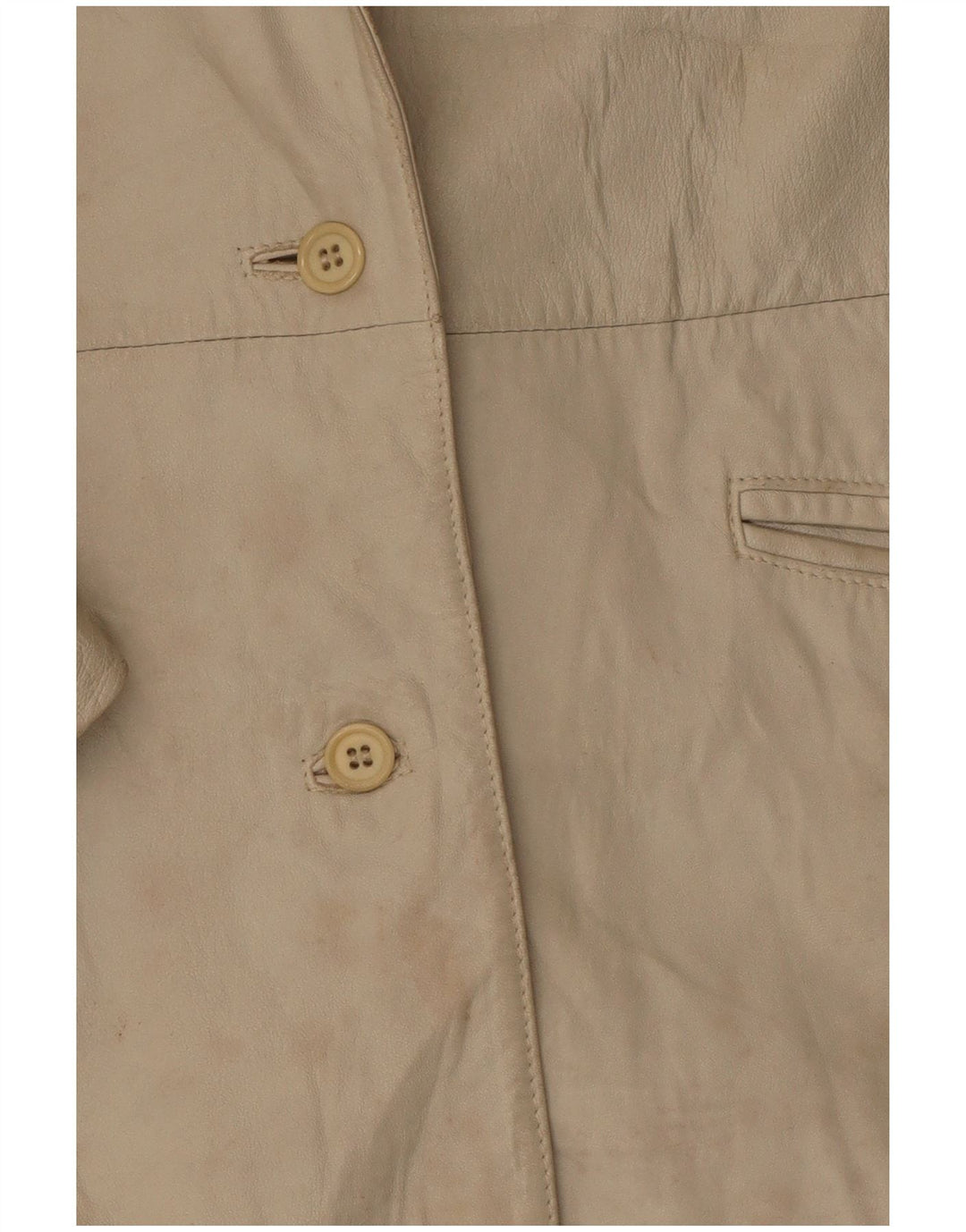 Marcos Damska skórzana marynarka zapinana na 2 guziki IT 44 Średnia beżowa skóra