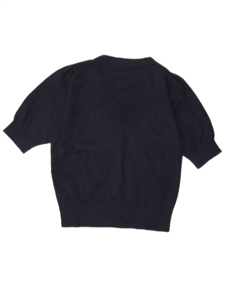 MARKS & SPENCER Womens Cardigan Sweater UK 12 Medium Navy Blue