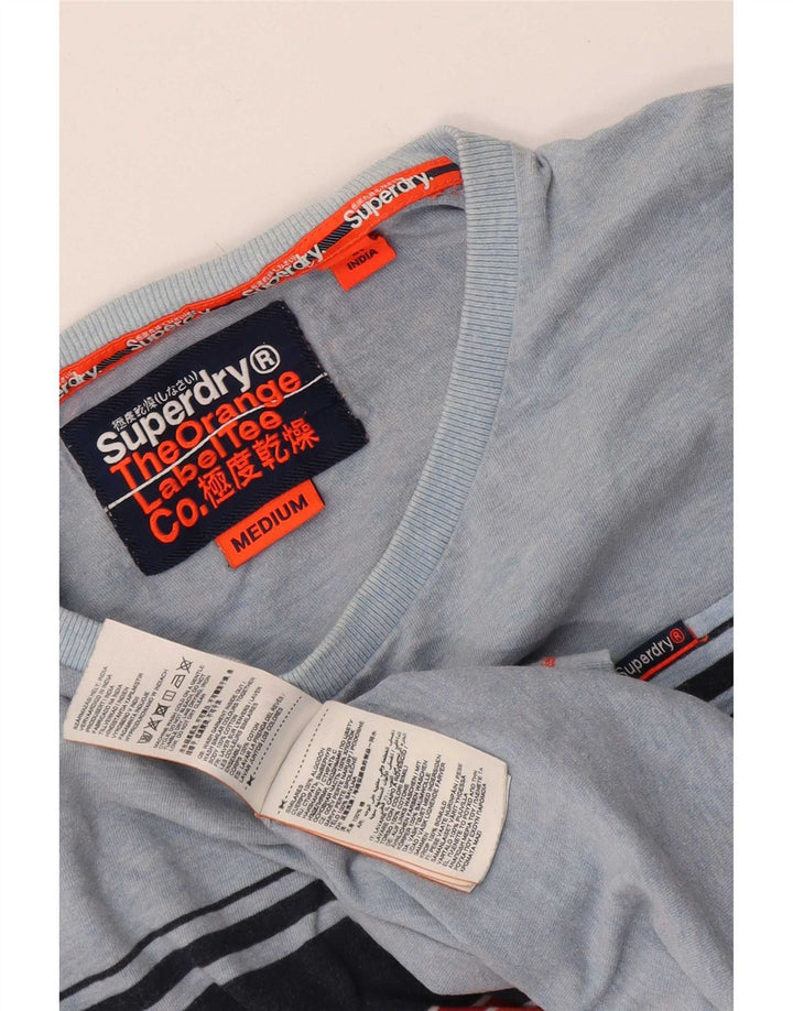 T-shirt męski Superdry, bawełniany, w średnie niebieskie paski