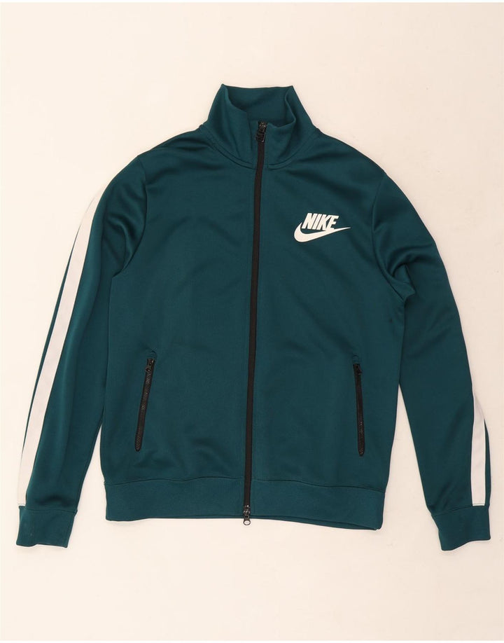 Męska kurtka dresowa Nike, poliester w kolorze średniej zieleni, z blokami kolorów