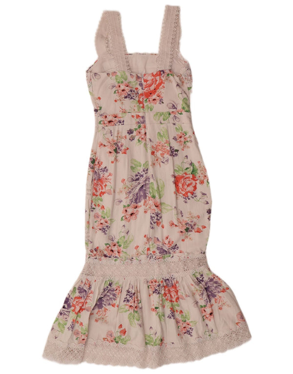 LIPSY Damska sukienka syrenka bez rękawów UK 6 XS Biała wiskoza w kwiaty