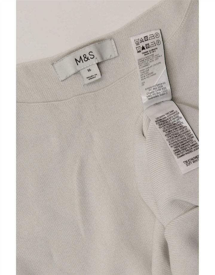 Marks & Spencer Damski top z kamizelką UK 16, duży, wiskoza w kolorze złamanej bieli