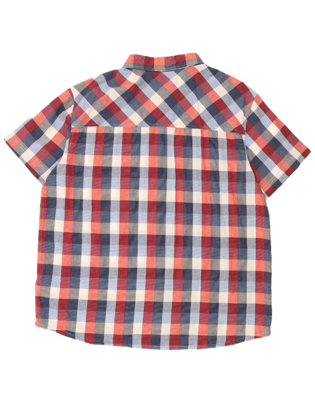 MOUNTAIN WAREHOUSE Mens Short Sleeve Shirt 2XL Multicoloured Check Cotton