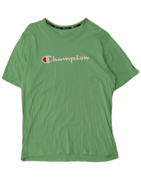 Męska koszulka z grafiką Champion Top 2XL, zielona bawełna