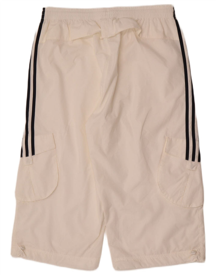 Męskie spodnie dresowe Adidas Capri Cargo, duże, białe, poliestrowe
