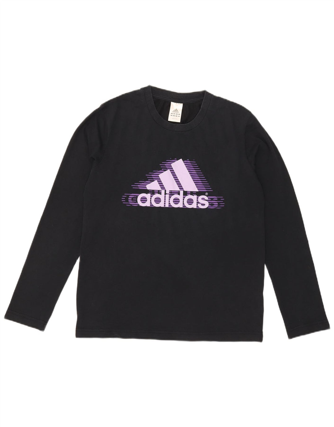 Męska koszulka graficzna Adidas z długim rękawem, średnia, granatowa
