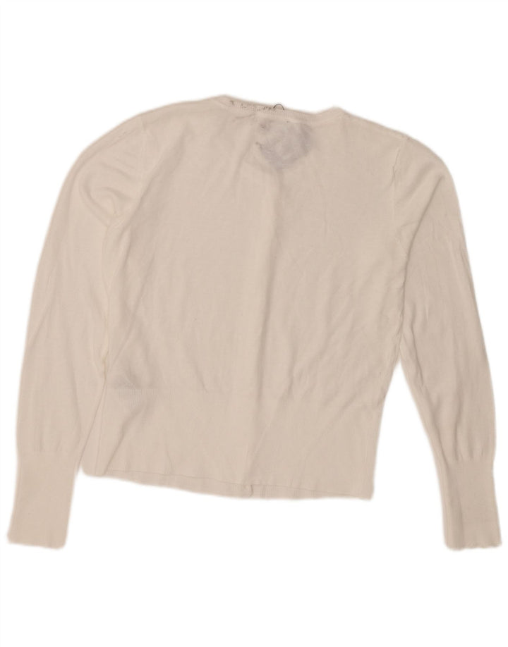 Sweter damski Oasis Crop Bolero UK 12, średni, biały, bawełniany