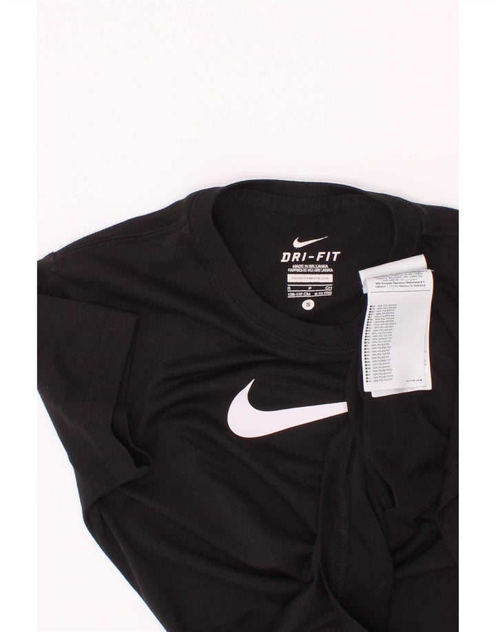 Chłopięcy T-shirt z grafiką Nike Dri Fit, mały, czarny poliester, 8-9 lat