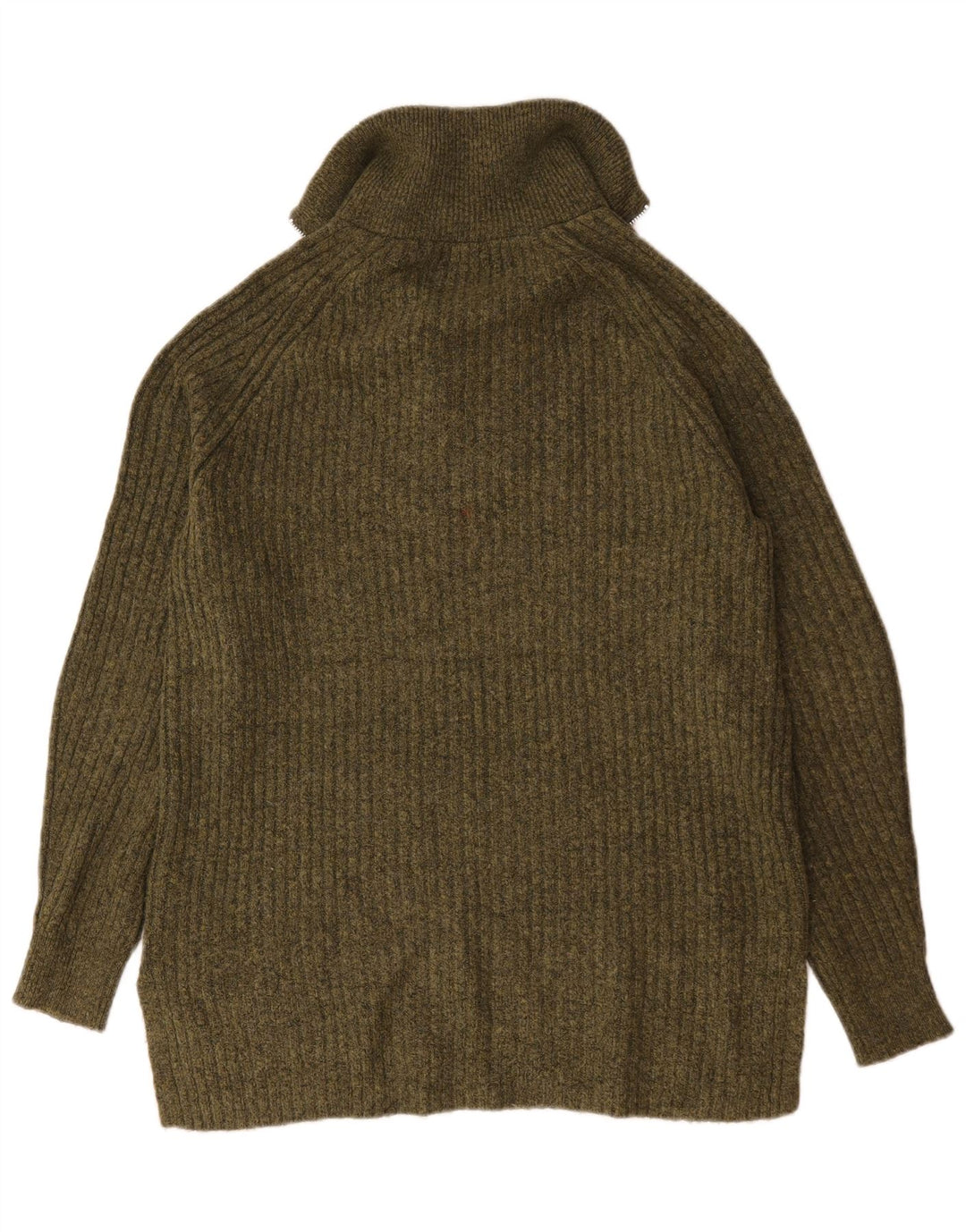 Marks & Spencer Męski sweter z zamkiem błyskawicznym, średni khaki, akryl