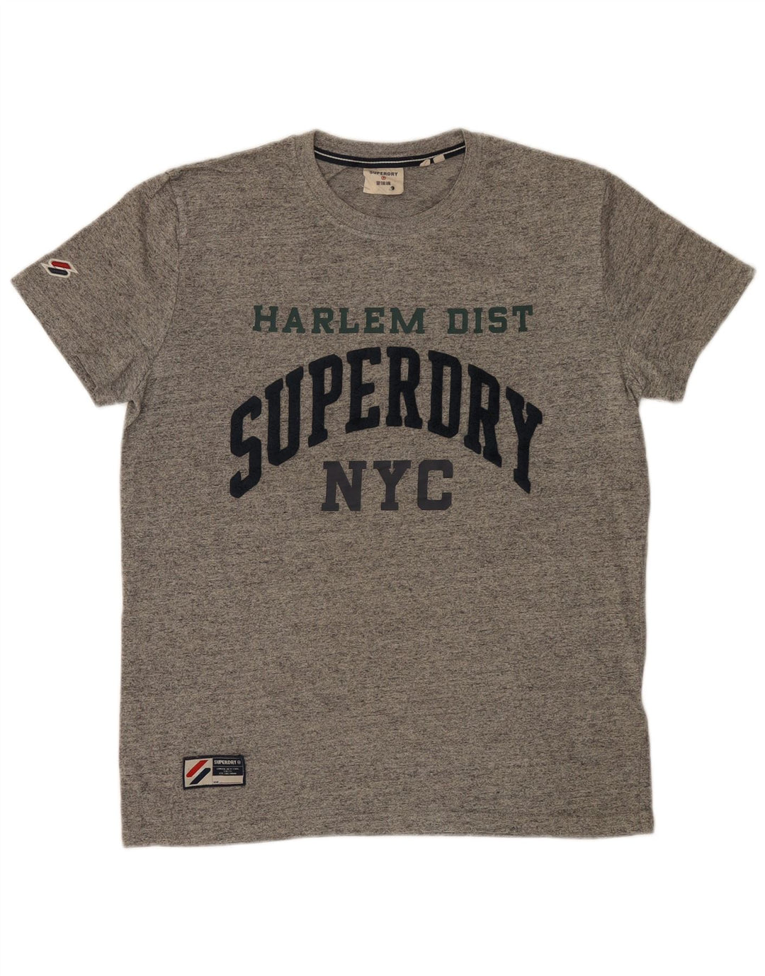 Męski T-shirt Superdry z grafiką, średnioszary, bawełniany w cętki