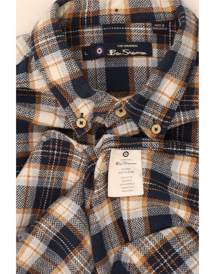 Męska koszula flanelowa Ben Sherman w dużą niebieską kratkę